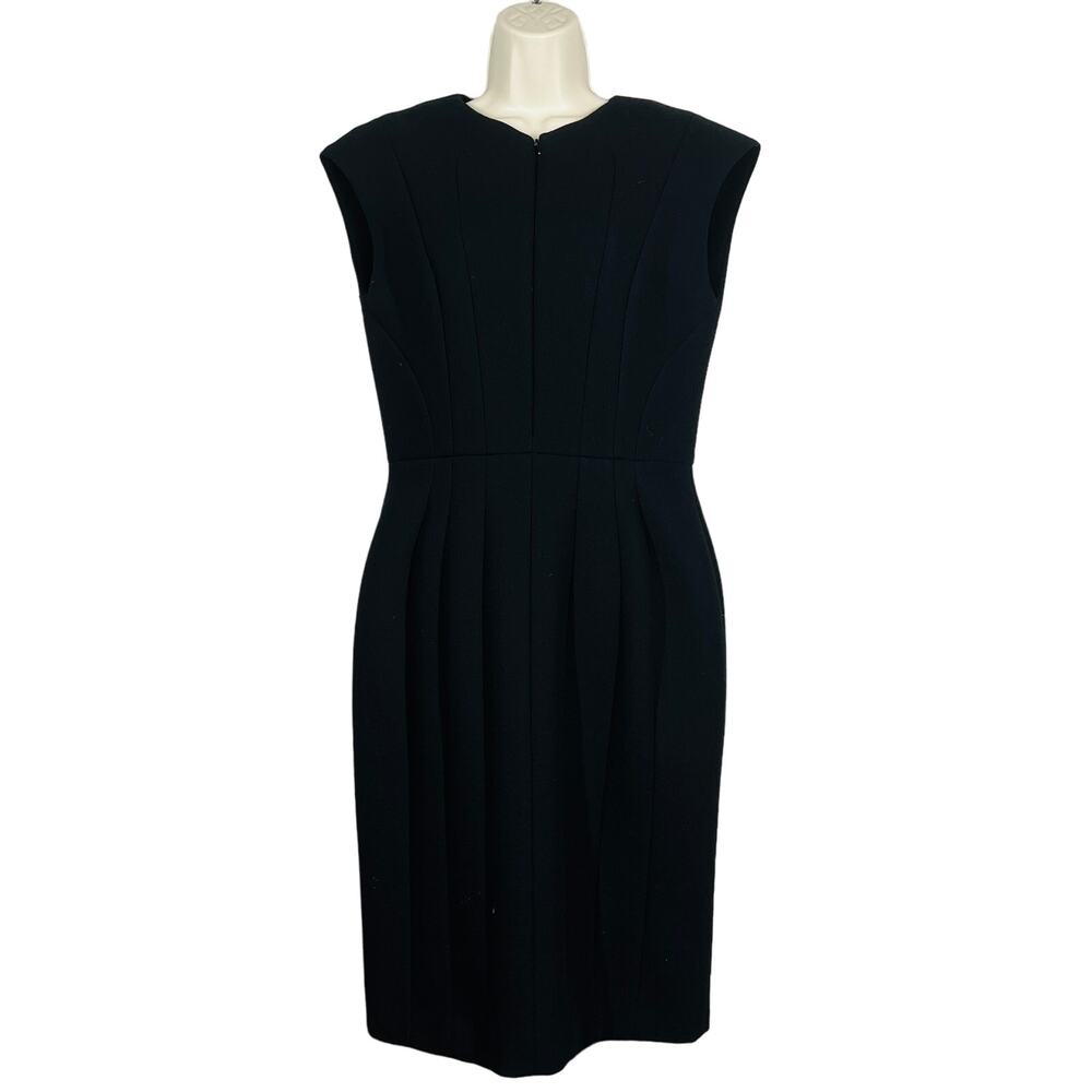 Dice Kayek Structured Scuba Dress Sleeveless Piped Knee Black Couture DIY - S